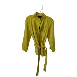 Talbots Collection Linen Wrap Jacket Green Size 6